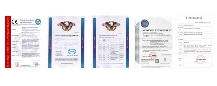 Pneumatic Knee Braces With Gel Pack Certificate